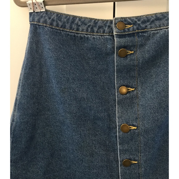 NEW American Apparel Button Denim A Line Skirt - Picture 3 of 4
